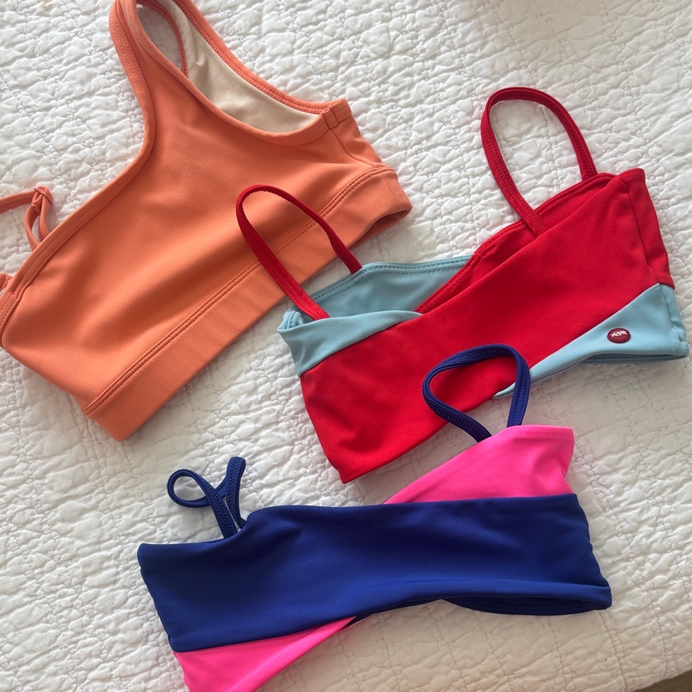 Colorblock - Peach, Red/Light Blue, Royal/Hot Pink great for dance Bundle